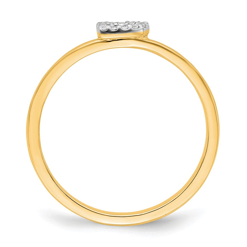 14k Yellow Gold Real Diamond Initial D Ring