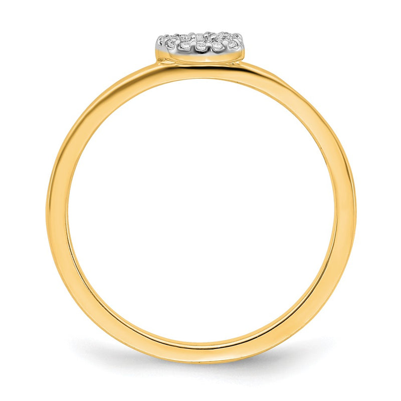 14k Yellow Gold Real Diamond Initial G Ring