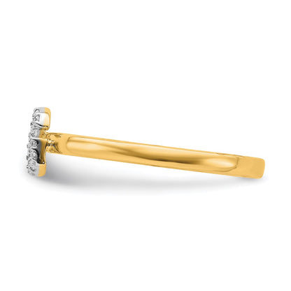14k Yellow Gold Real Diamond Initial G Ring