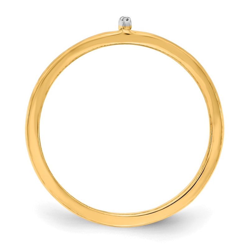 14k Yellow Gold Real Diamond Initial I Ring