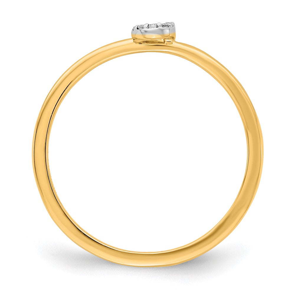 14k Yellow Gold Real Diamond Initial J Ring