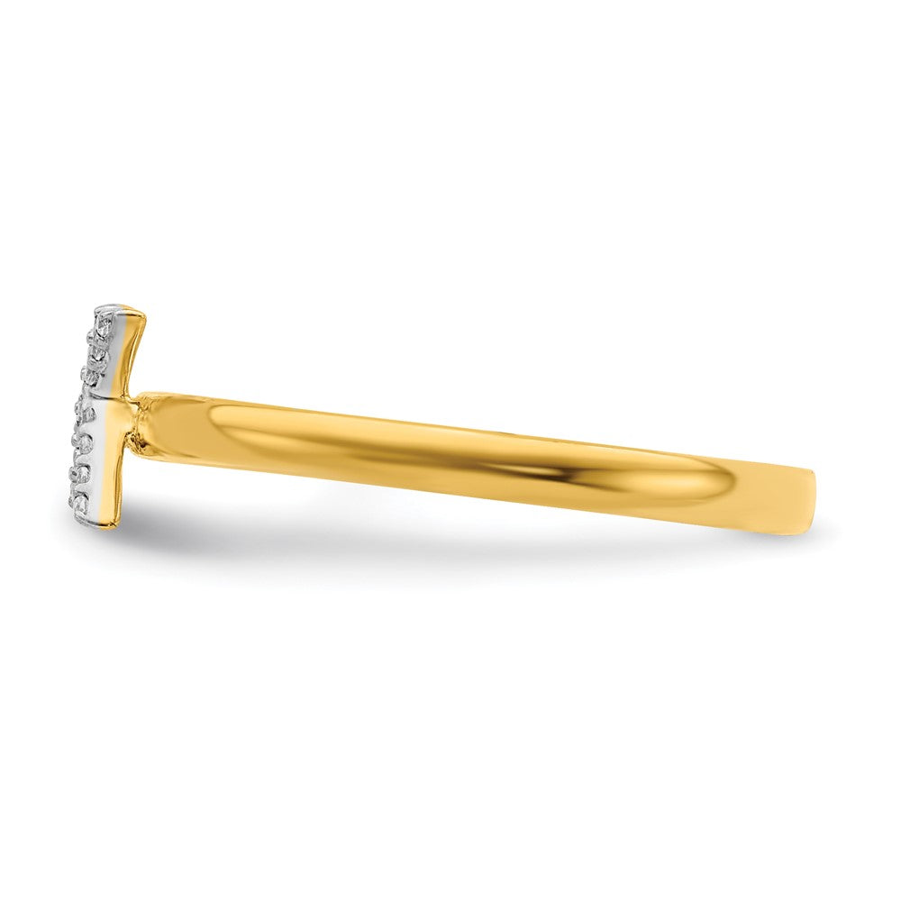 14k Yellow Gold Real Diamond Initial K Ring