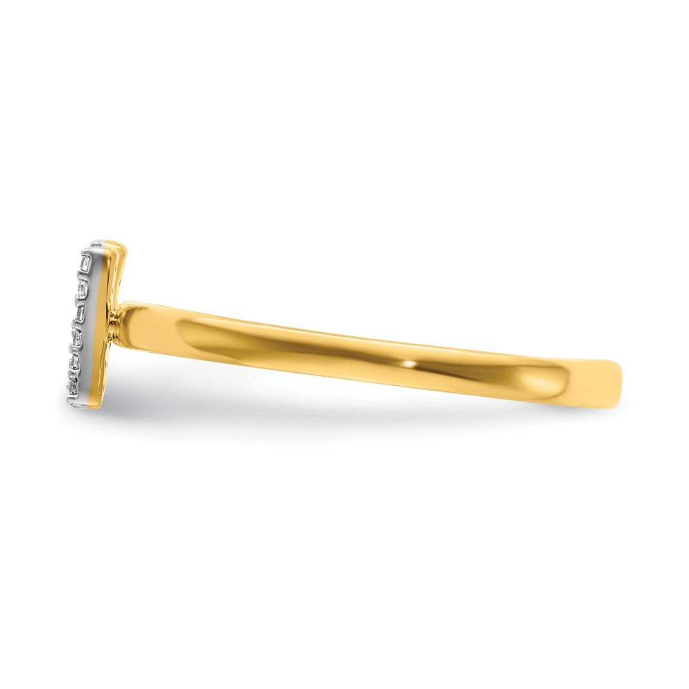 14k Yellow Gold Real Diamond Initial N Ring