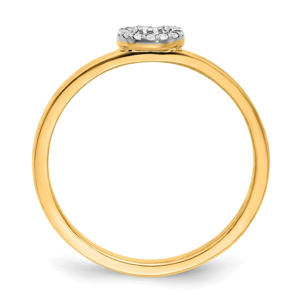 14k Yellow Gold Real Diamond Initial O Ring