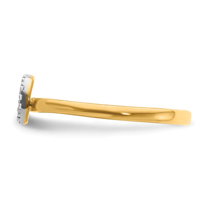 14k Yellow Gold Real Diamond Initial O Ring
