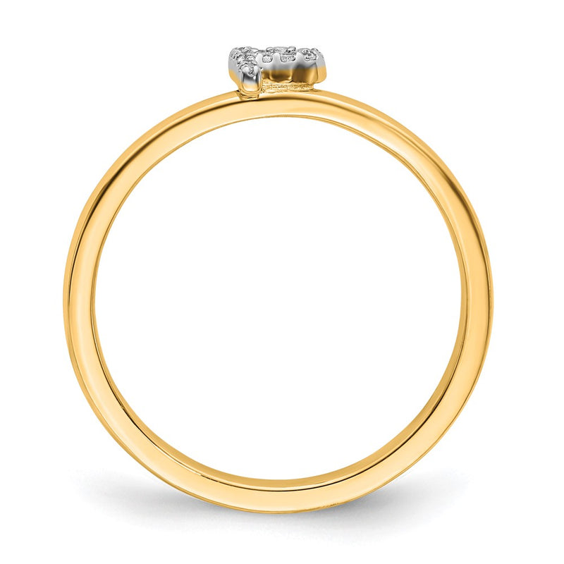 14k Yellow Gold Real Diamond Initial P Ring