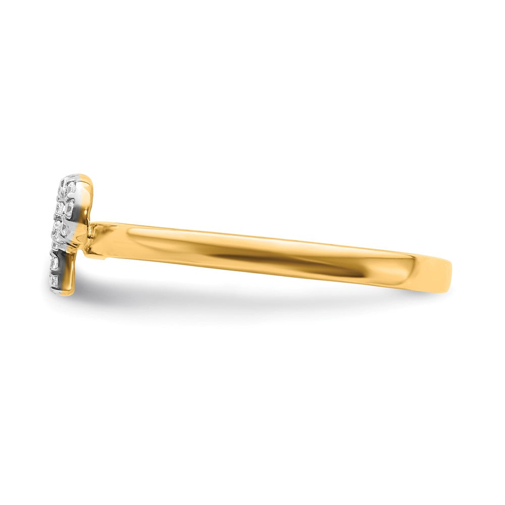 14k Yellow Gold Real Diamond Initial P Ring