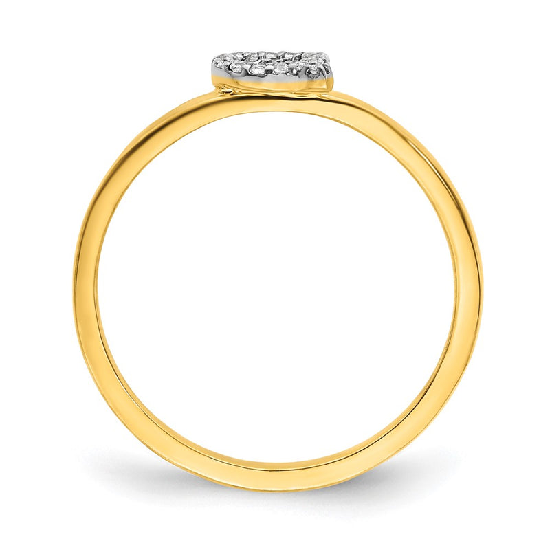 14k Yellow Gold Real Diamond Initial Q Ring