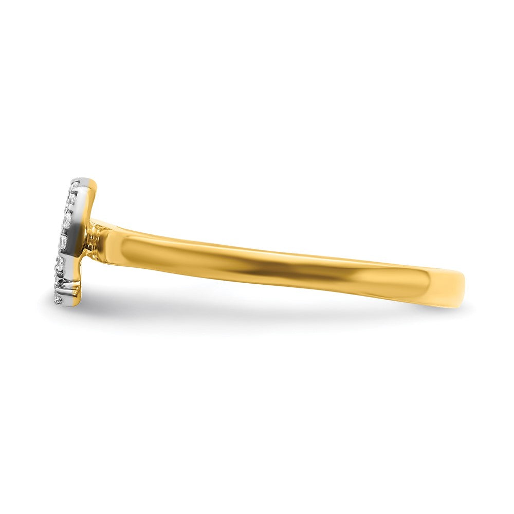 14k Yellow Gold Real Diamond Initial Q Ring