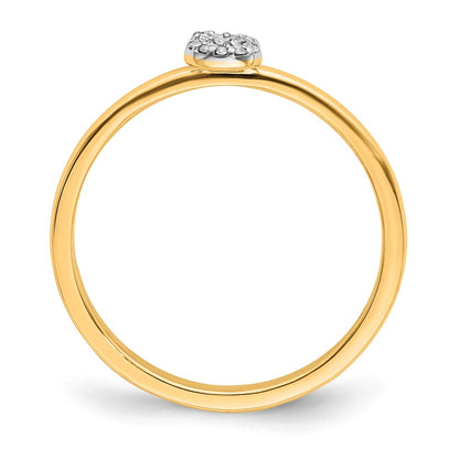 14k Yellow Gold Real Diamond Initial S Ring