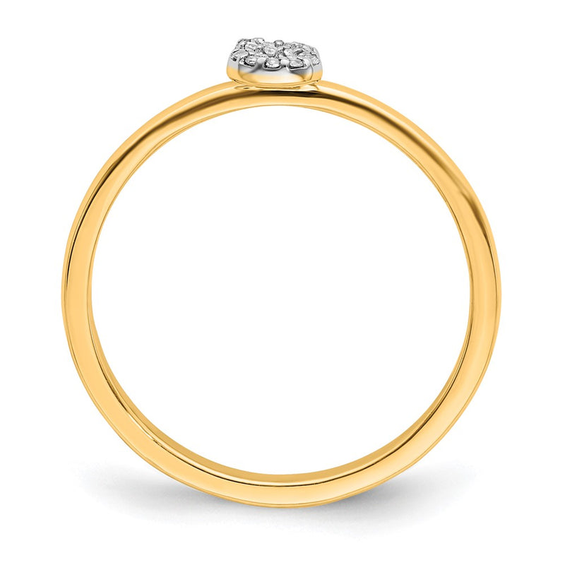 14k Yellow Gold Real Diamond Initial S Ring