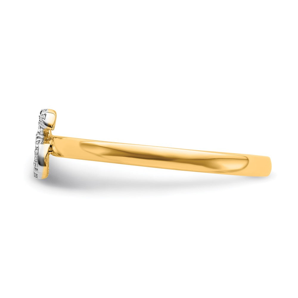 14k Yellow Gold Real Diamond Initial S Ring