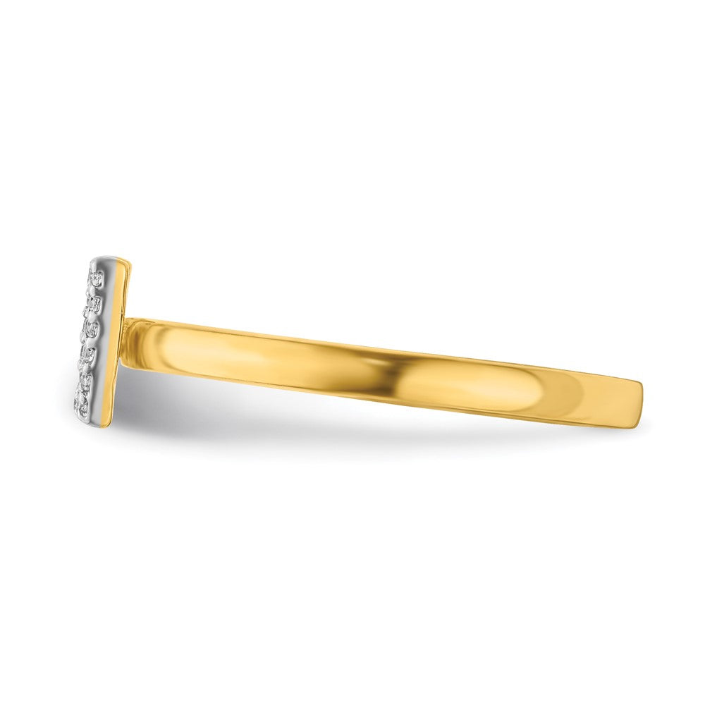 14k Yellow Gold Real Diamond Initial W Ring