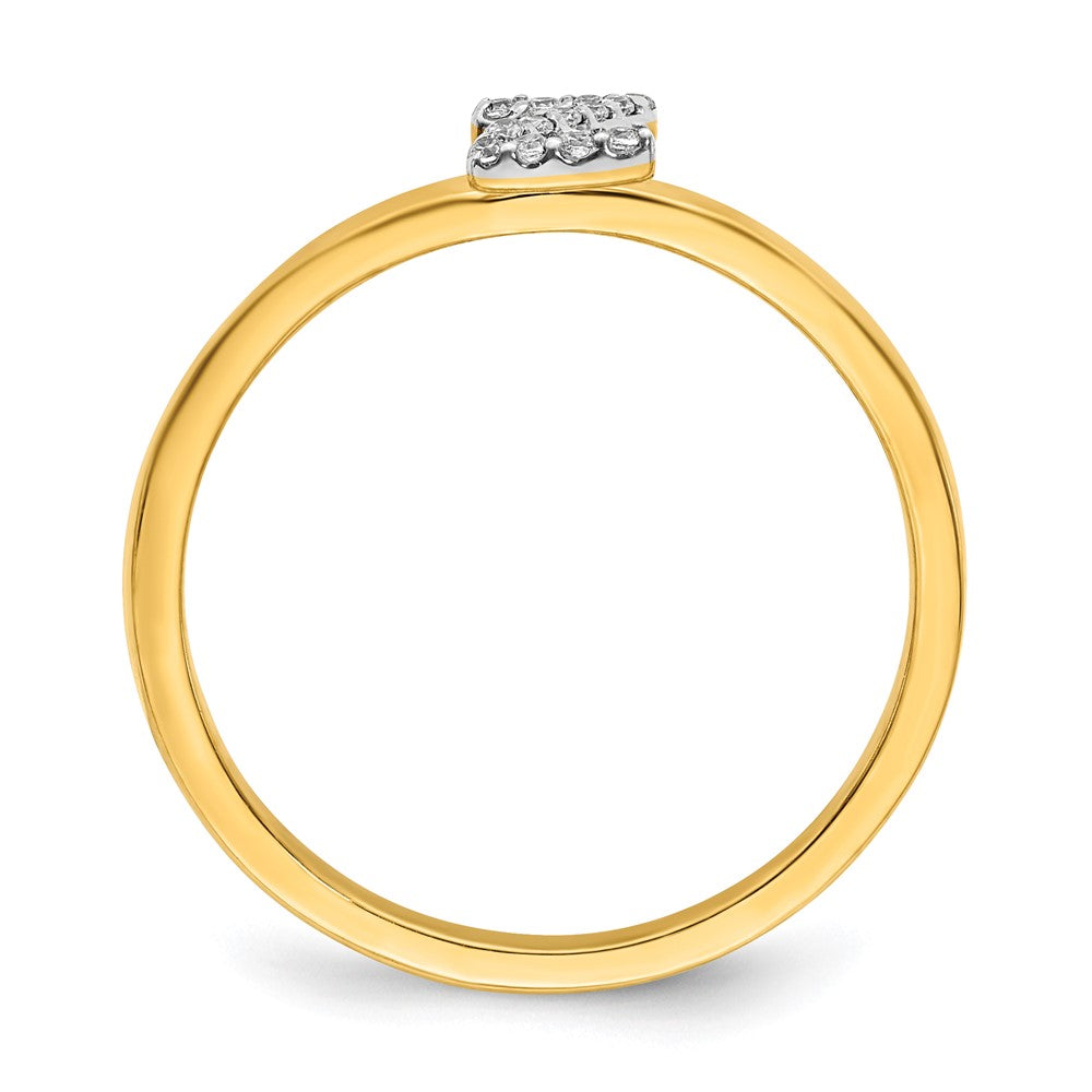 14k Yellow Gold Real Diamond Initial Z Ring