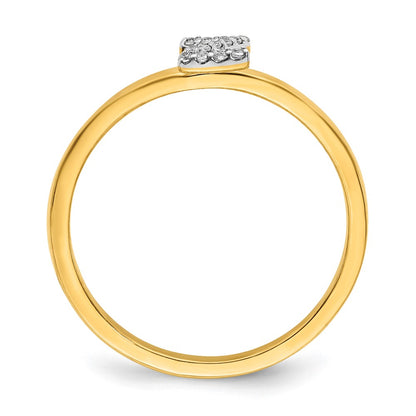 14k Yellow Gold Real Diamond Initial Z Ring