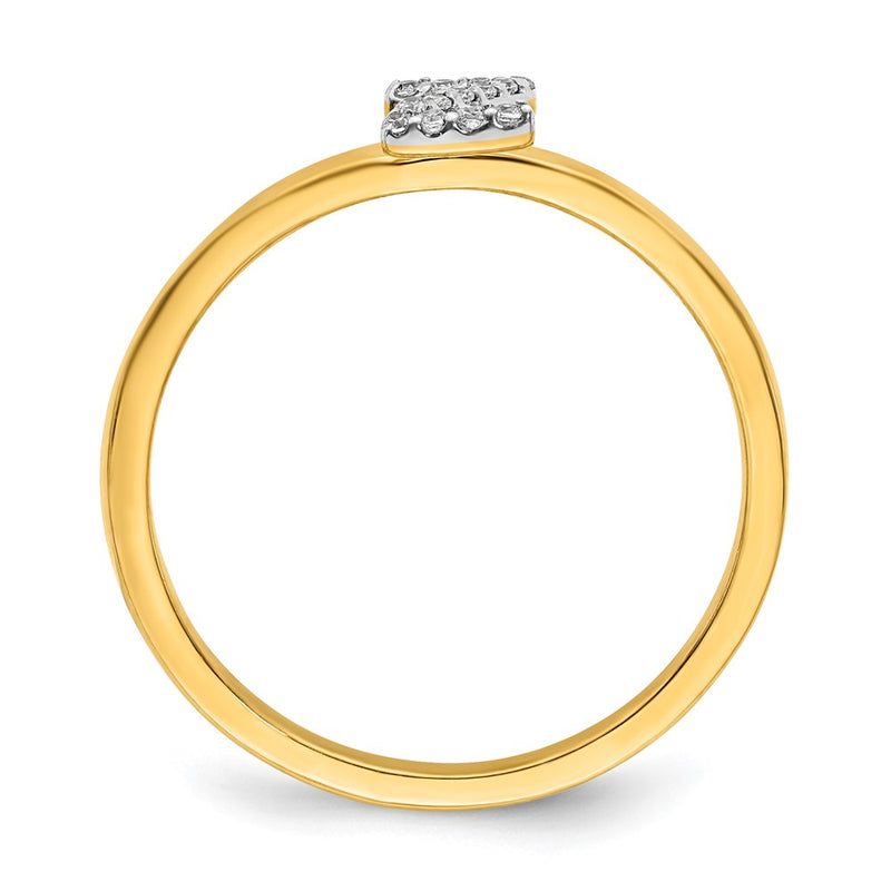 14k Yellow Gold Real Diamond Initial Z Ring