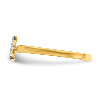 14k Yellow Gold Real Diamond Initial Z Ring