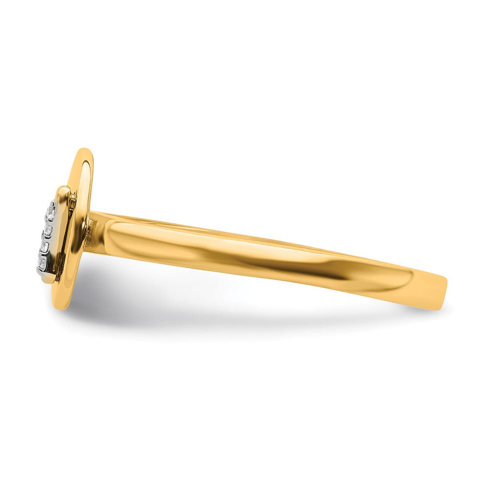 14k Yellow Gold Real Diamond Initial A Ring