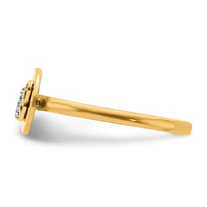 14k Yellow Gold Real Diamond Initial C Ring