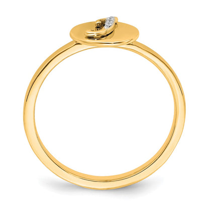 14k Yellow Gold Real Diamond Initial J Ring