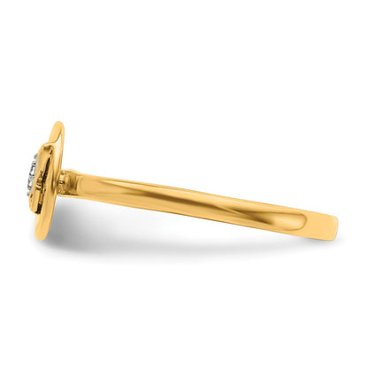 14k Yellow Gold Real Diamond Initial L Ring
