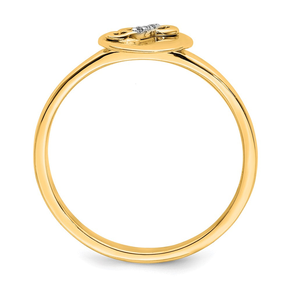 14k Yellow Gold Real Diamond Initial P Ring