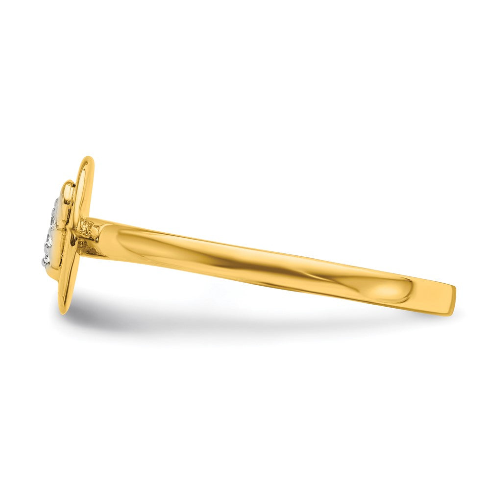 14k Yellow Gold Real Diamond Initial P Ring