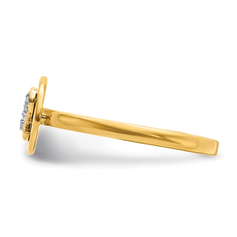 14k Yellow Gold Real Diamond Initial Q Ring