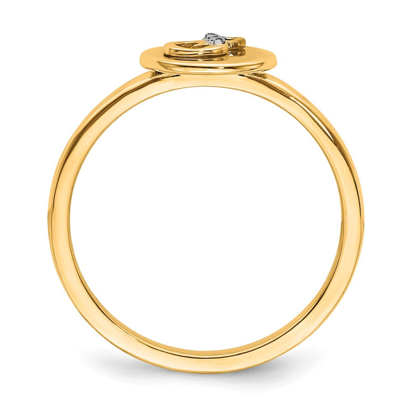 14k Yellow Gold Real Diamond Initial S Ring