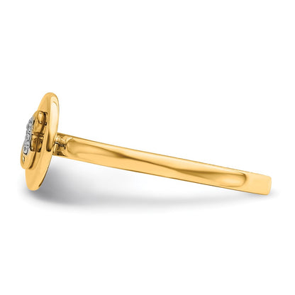 14k Yellow Gold Real Diamond Initial S Ring