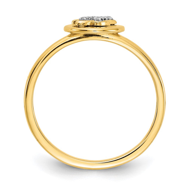 14k Yellow Gold Real Diamond Initial U Ring