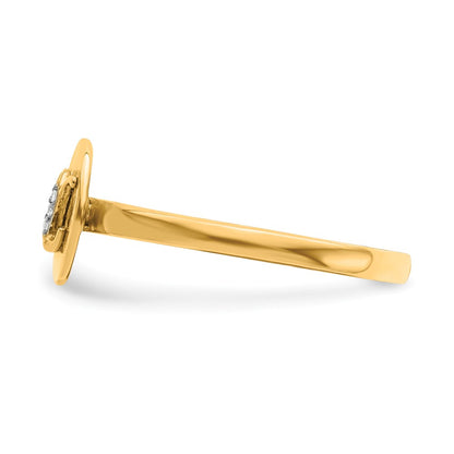 14k Yellow Gold Real Diamond Initial X Ring