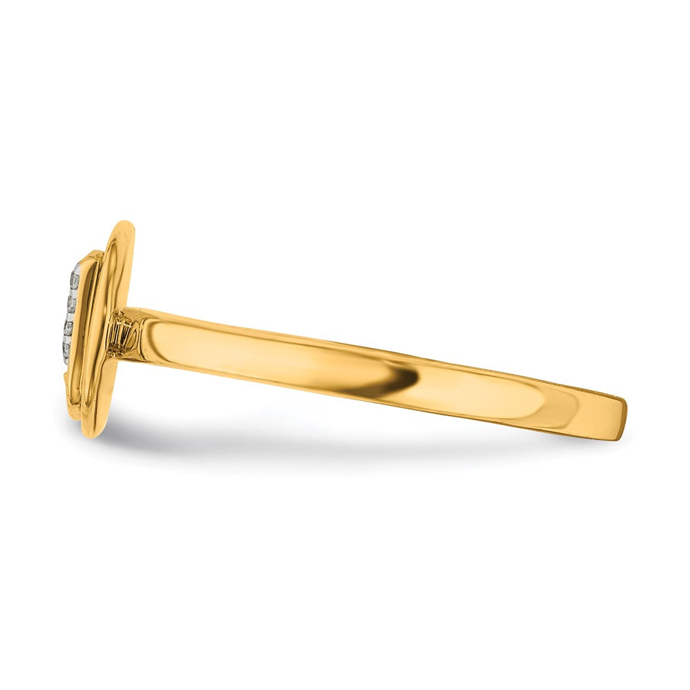 14k Yellow Gold Real Diamond Initial Y Ring