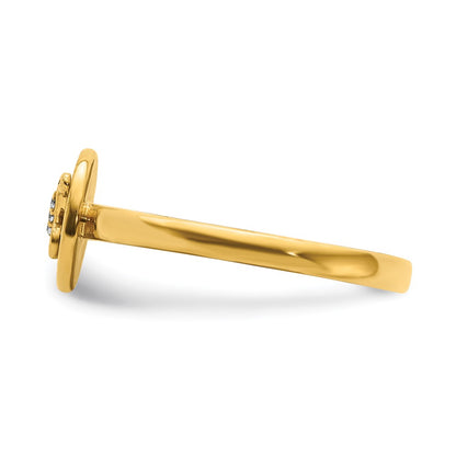 14k Yellow Gold Real Diamond Initial Z Ring