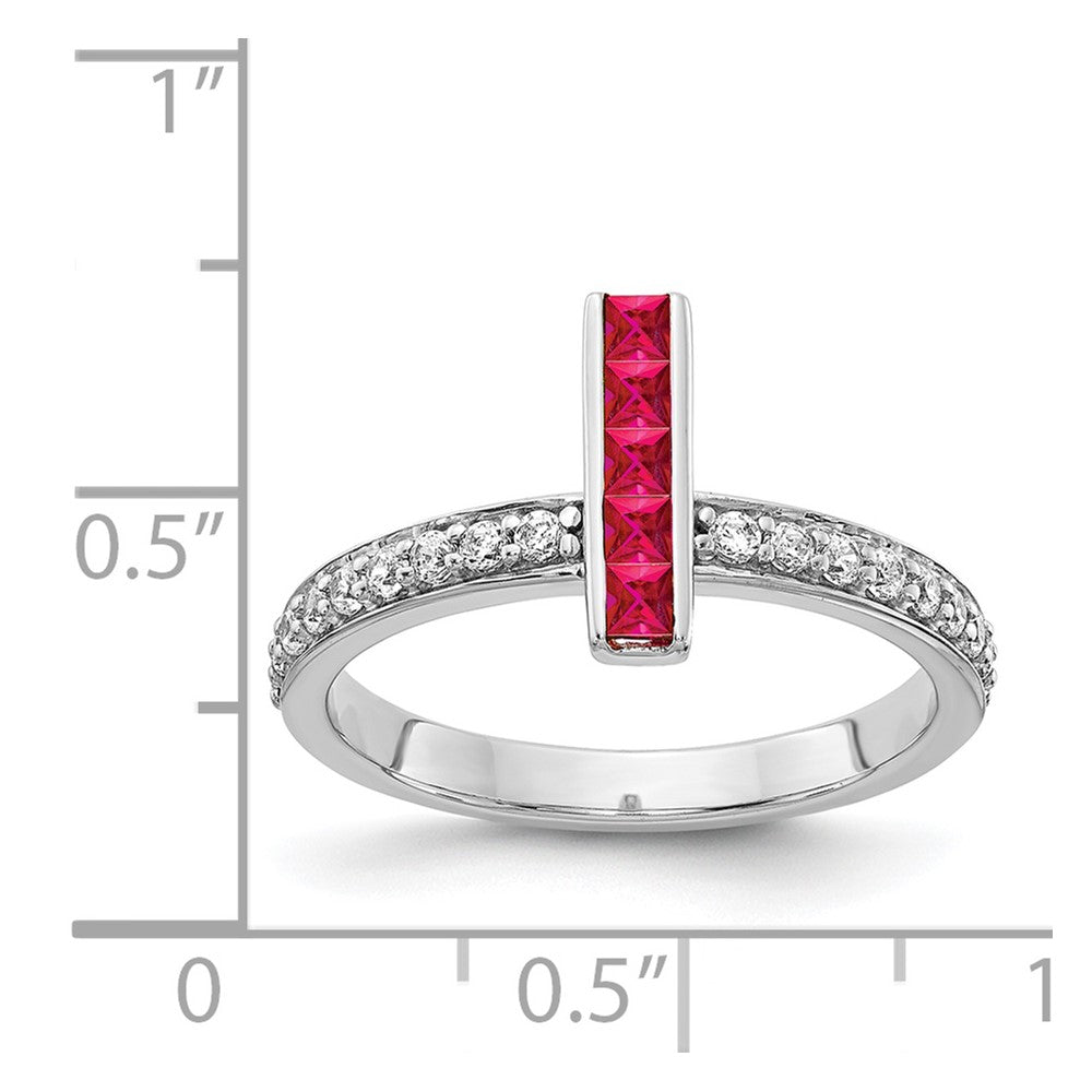 14k White Gold Real Diamond & Ruby Ring