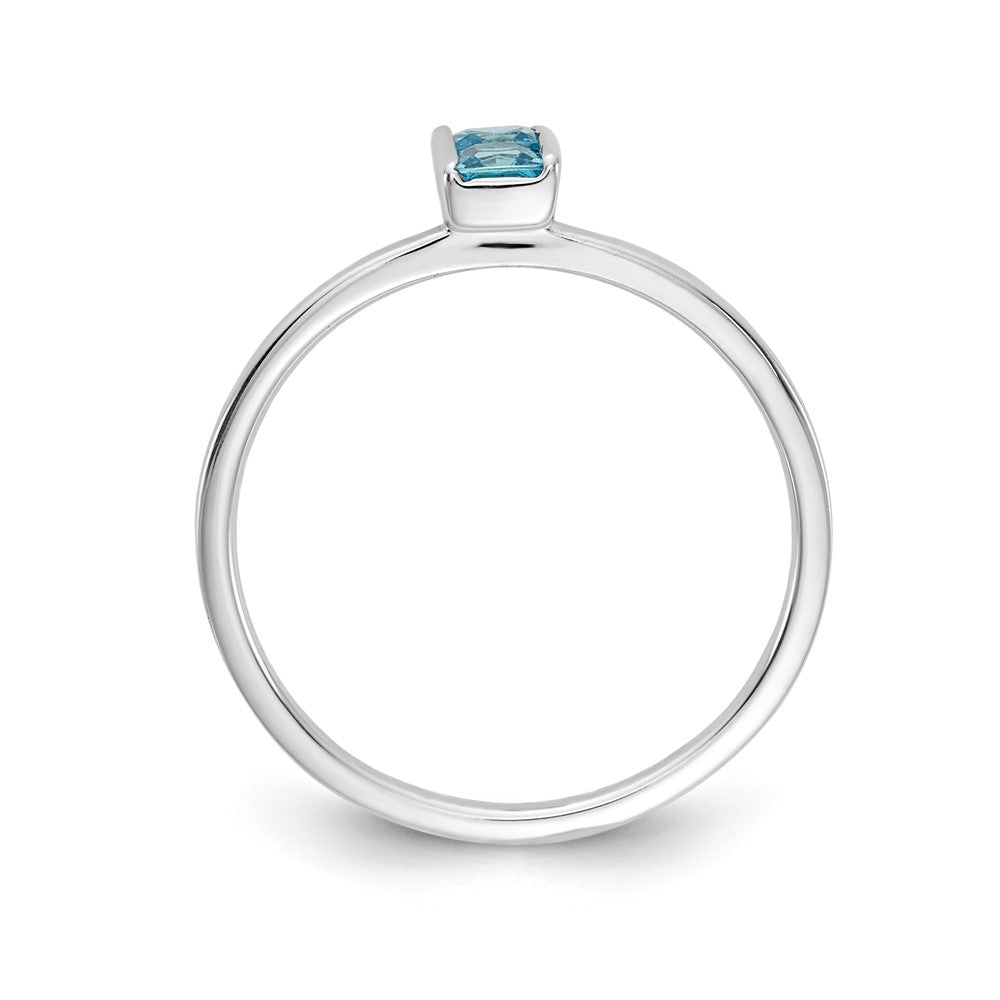 14k White Gold Blue Topaz Ring