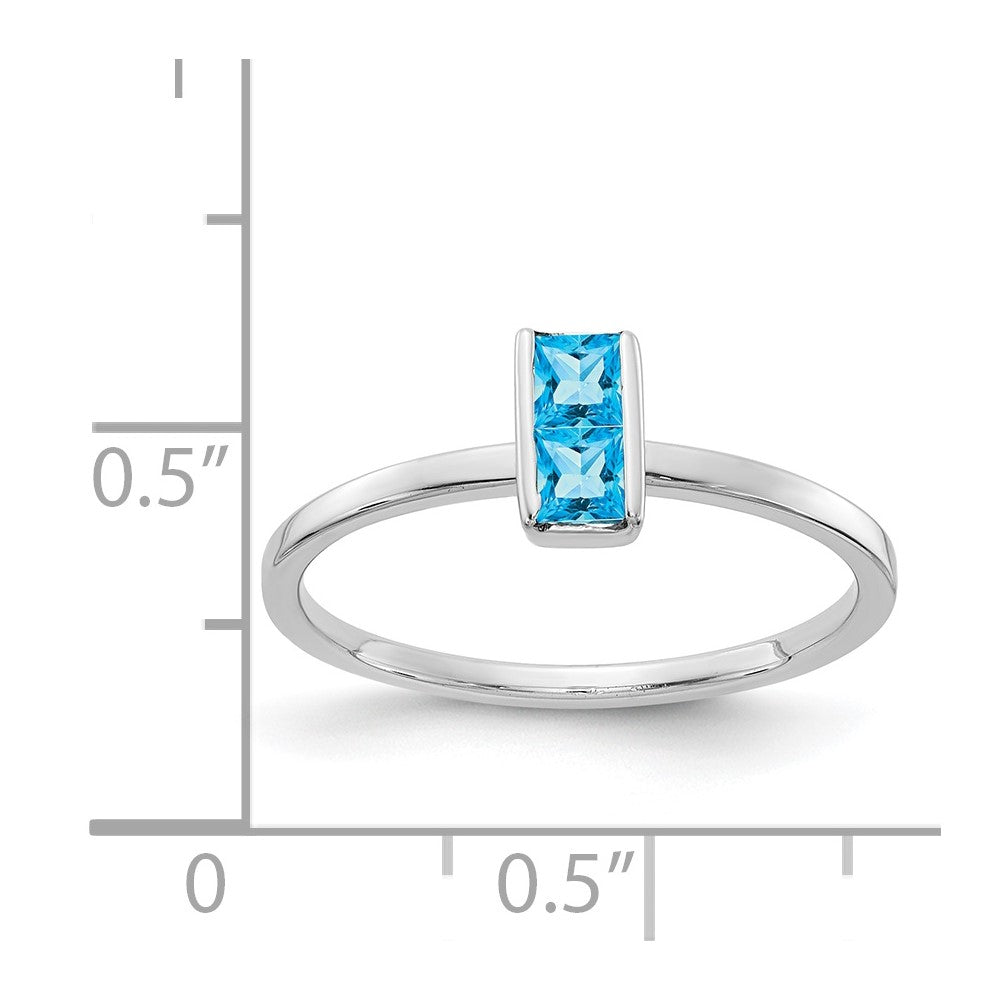 14k White Gold Blue Topaz Ring