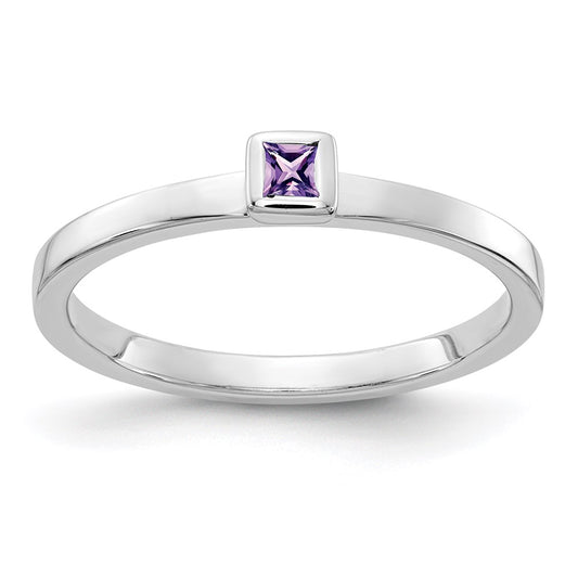 14k White Gold Amethyst Ring
