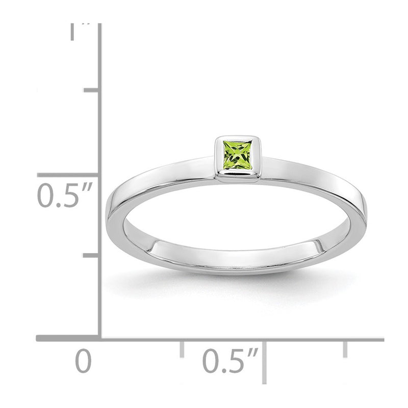 14k White Gold Peridot Ring