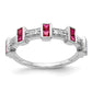 14k White Gold Fancy Real Diamond and Ruby Ring
