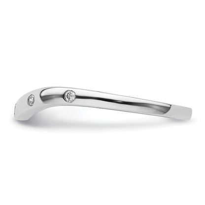 14k White Gold 5-stone Curved Real Diamond Ring