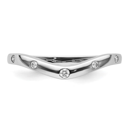 14k White Gold 5-stone Curved Real Diamond Ring