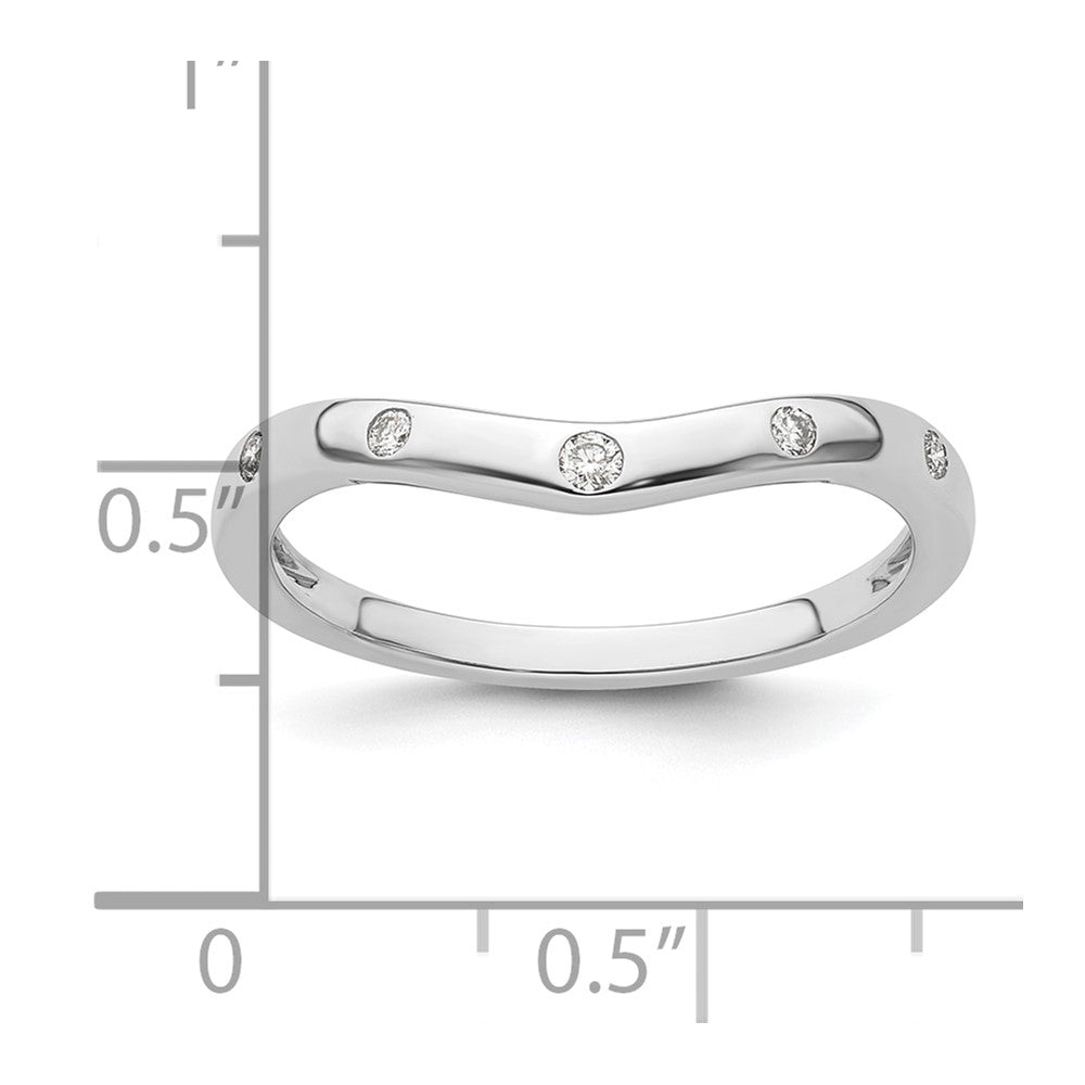 14k White Gold 5-stone Curved Real Diamond Ring