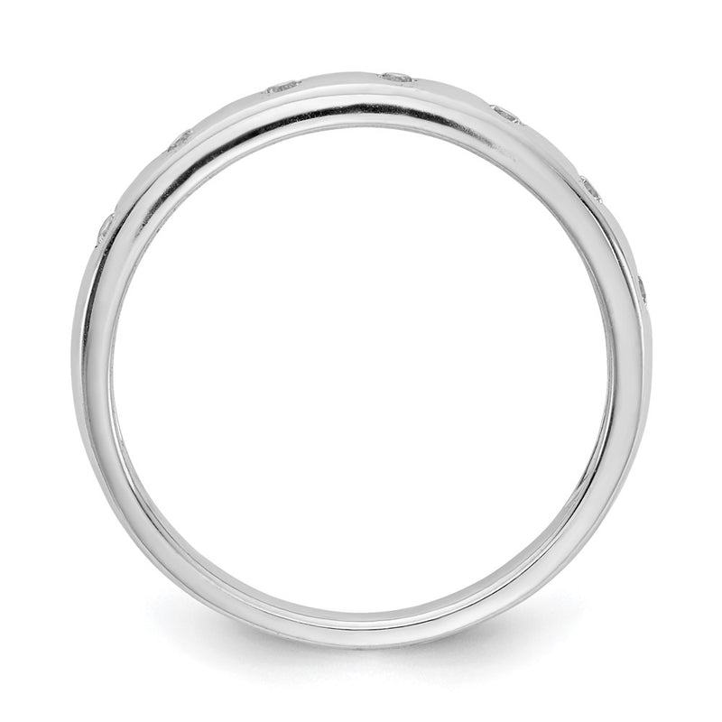 14k White Gold 7-stone Real Diamond Band