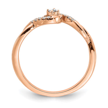 14k Rose Gold Real Diamond Promise Ring