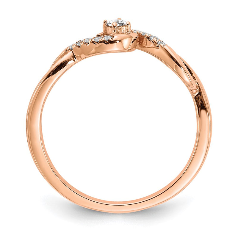 14k Rose Gold Real Diamond Promise Ring