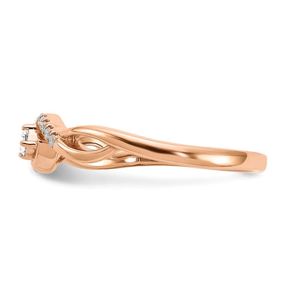 14k Rose Gold Real Diamond Promise Ring