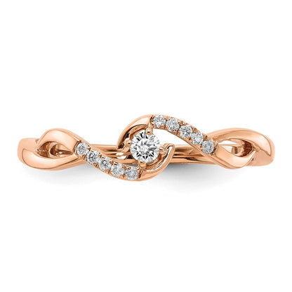 14k Rose Gold Real Diamond Promise Ring