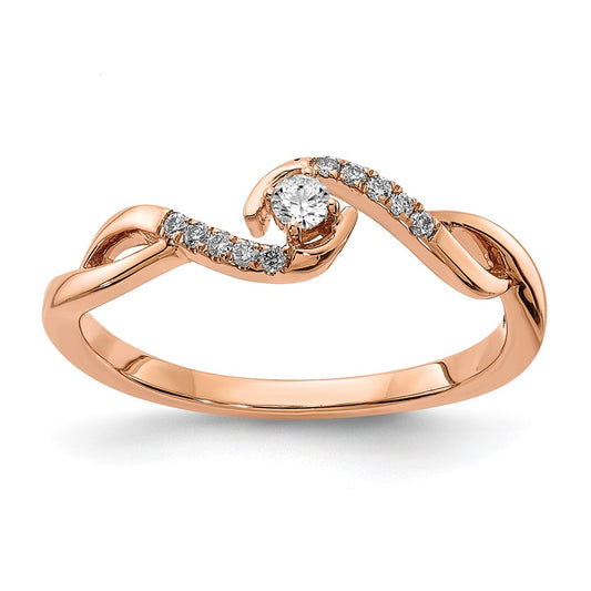 14k Rose Gold Real Diamond Promise Ring
