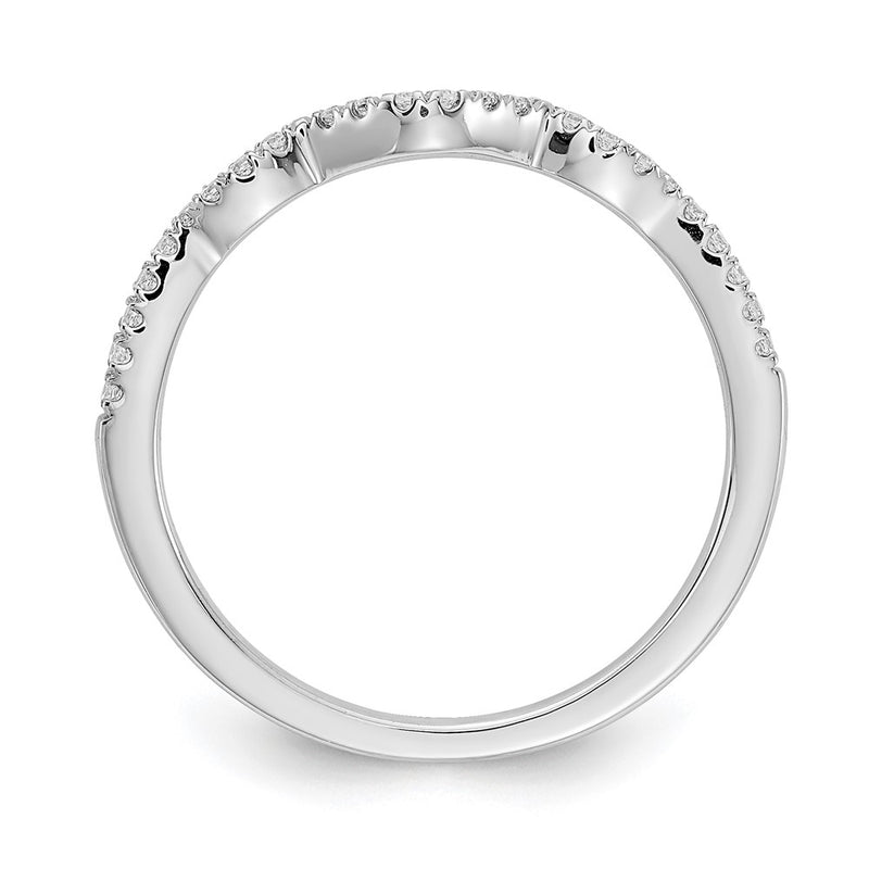 14k White Gold Real Diamond Wedding Band